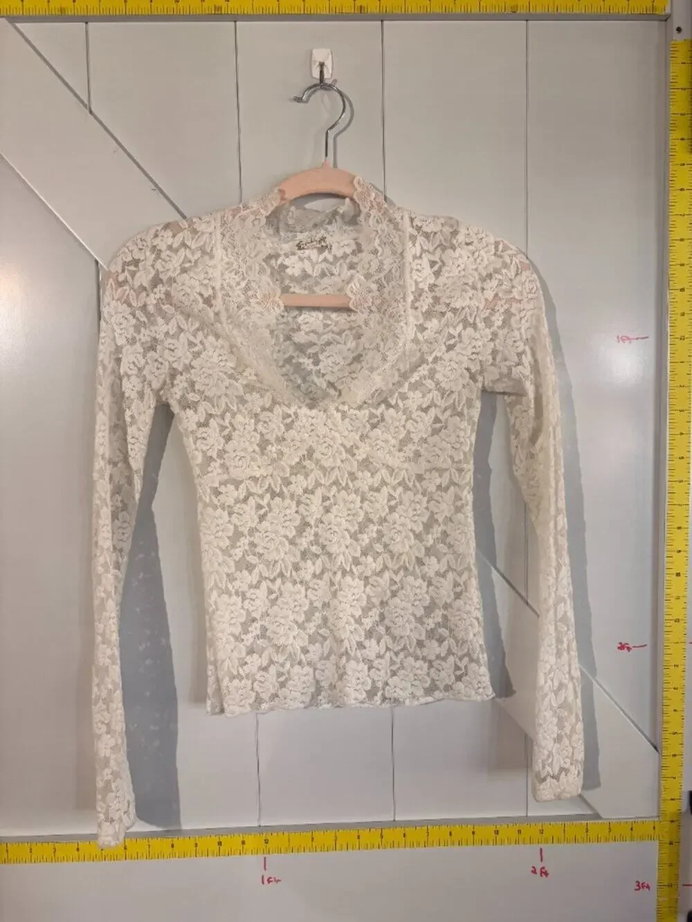 White lace Free people long sleeve
